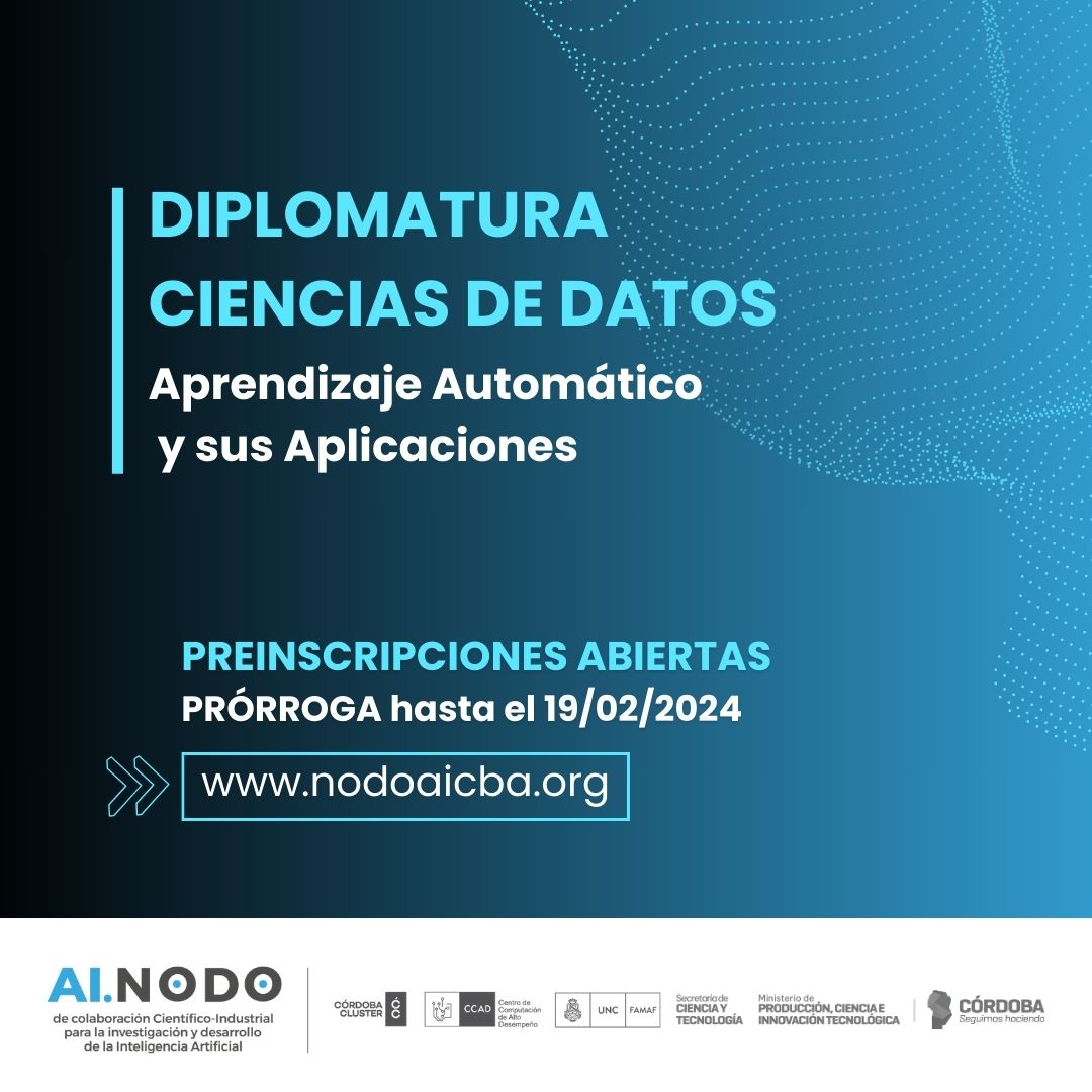 [NODO AI] Diplomatura en Ciencia de Datos 2024: EXTENSIÓN – PREINSCRIPCIONES ABIERTAS